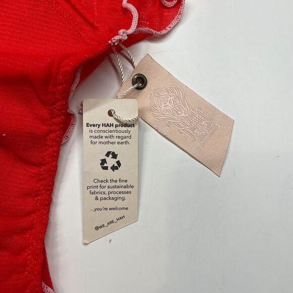 NWT FREE PEOPLE x‎ WE ARE HAH Fly Girl Mesh Panty Blood Orange Size XS - Picture 7 of 9